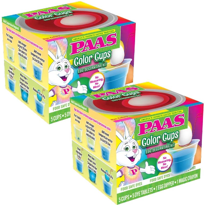 PAAS Color Cups Egg Decorating Kit (Pack of 2) - America's Favorite Easter Tradition - Image 1
